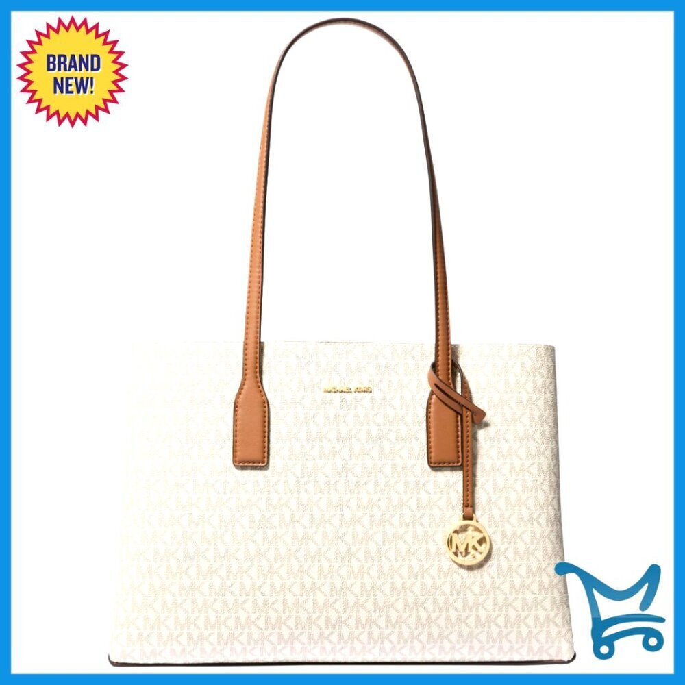 Medium Signature Canvas Tote Bag with Zip Compartment and Feet